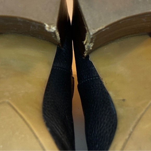 FRANCO SARTO Callahan black leather block heel ankle booties - Size 6.5M - Picture 9 of 11